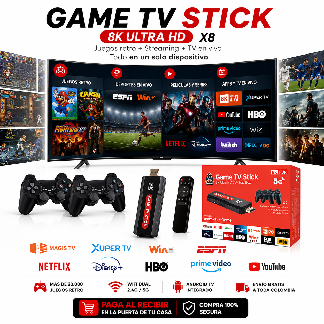 GAME TV STICK X8 8K | Tu TV en una consola de entretenimiento ilimitado