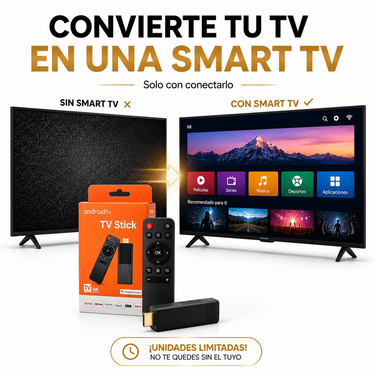 TV Stick Android 14 | Convierte tu TV en Smart TV