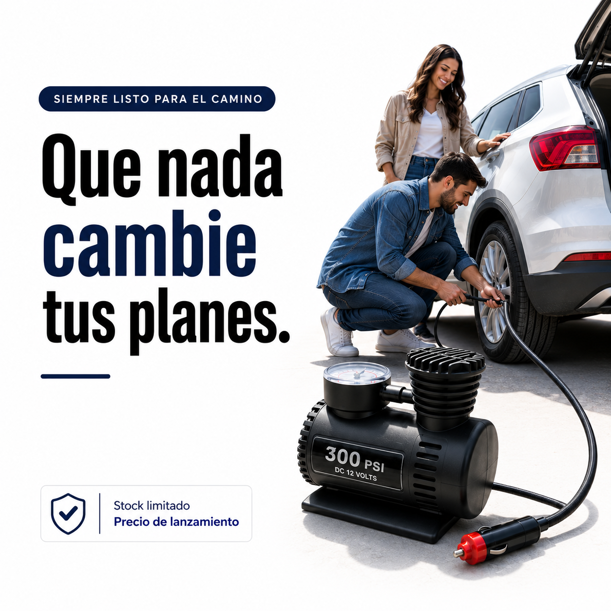 Mini Compresor de Aire Portátil 12V para Carro, Moto y Bicicleta