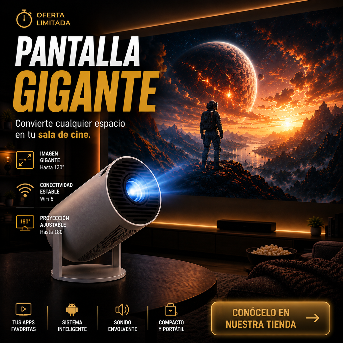 Mini Proyector HY300 | Cine Gigante Donde Quieras