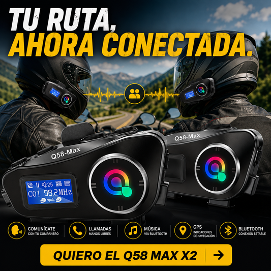 Q58 Max X2 | Duo Intercomunicadores para Moto