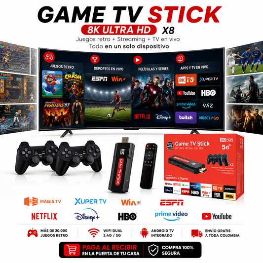 GAME TV STICK X8 8K | Tu TV en una consola de entretenimiento ilimitado