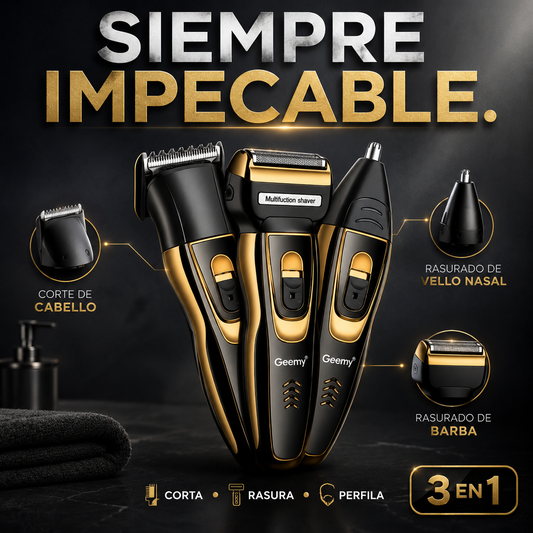 Máquina Peluquera 3 en 1 | Corta, Rasura y Perfila